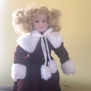 Christmas porcelain doll